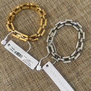 ANN TAYLOR bracelets.  1 gold/1 silver. Clasp closure. Never worn!! 🤩❤️🤩